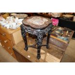 A 19th Century Chinese carved hardwood cache pot s