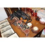 Various cased binoculars, cameras, a barometer AF