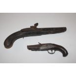 A pair of 18th Century flintlock pistols AF