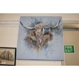 Ryan, acrylic study of a highland bull