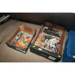 Two tray boxes of various comics, Viz magazines et