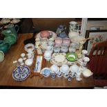 A quantity of various decorative pottery; teaware