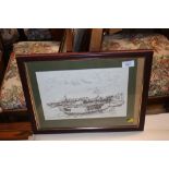 Andrew Dodds pencil signed print "Fishing Boats At