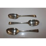 Three Georgian table spoons, approx. 192gms