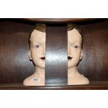 A pair of Art Deco style bust bookends