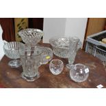 A quantity of table glassware