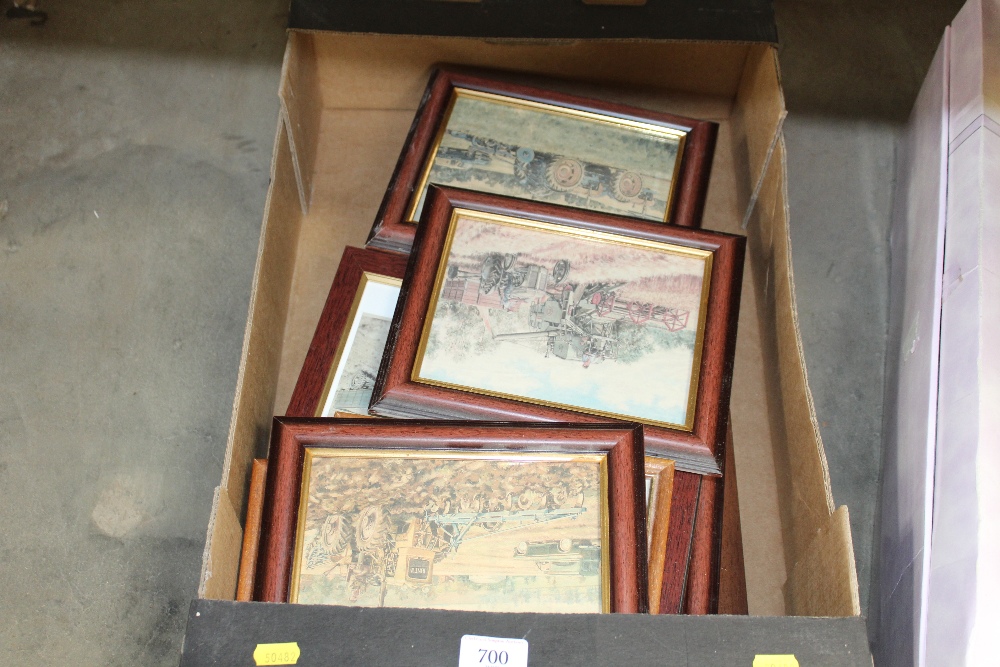 A box of various framed and glazed farming related