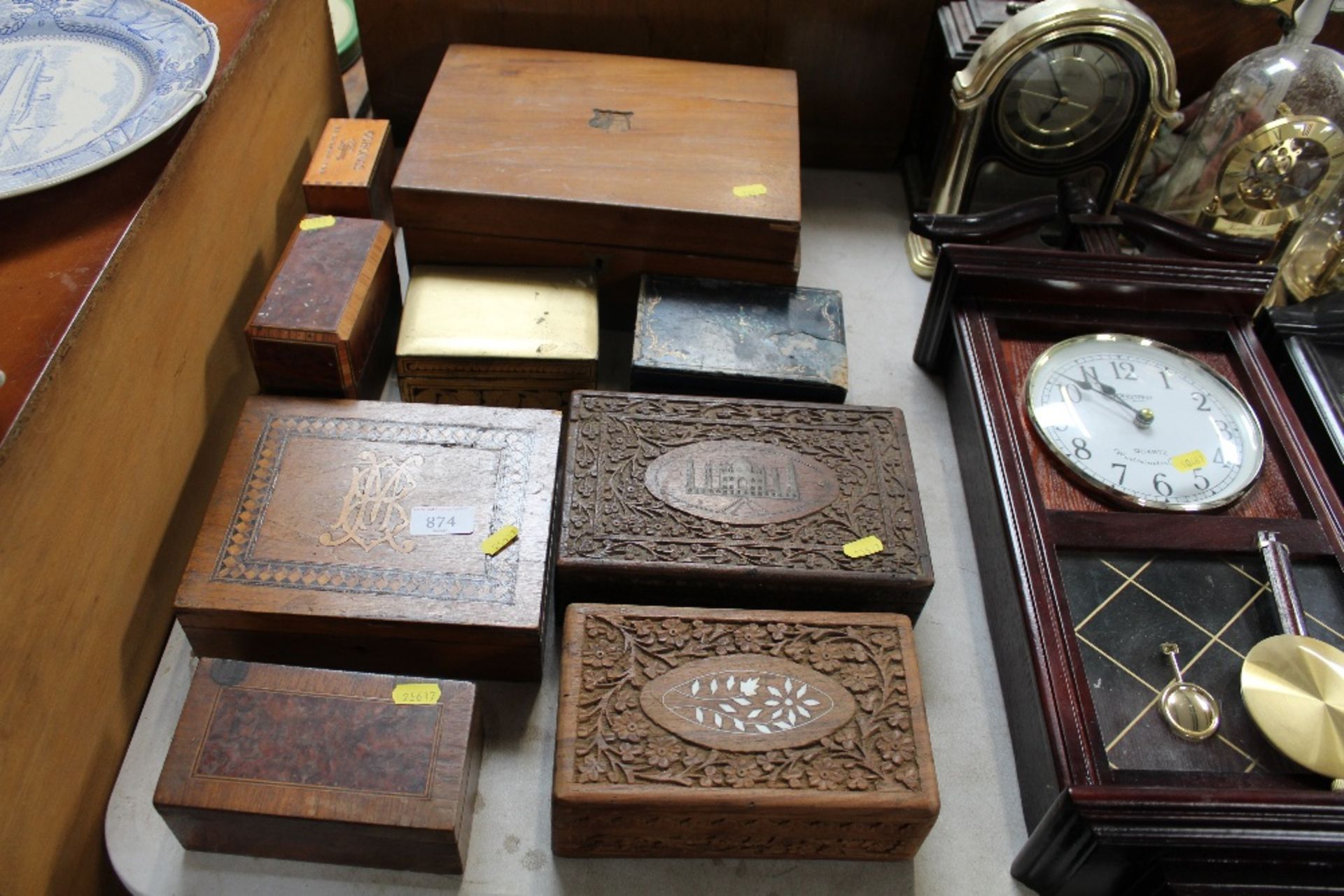 A quantity of various wooden boxes etc