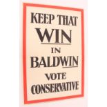 A circa 1920's Conservative Party poster "Keep Tha