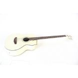 A Lindo acoustic white bass guitar