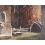 John Heseltine, study of a Venetian canal scene, o