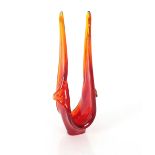 A circa 1960's red and orange glass Murano type f