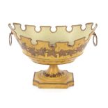 A 20th Century yellow painted Toleware planter