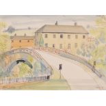 Keith Waite 1927-2014, study of Greta Bridge County Durham, signed watercolour dated '82, 21cm x