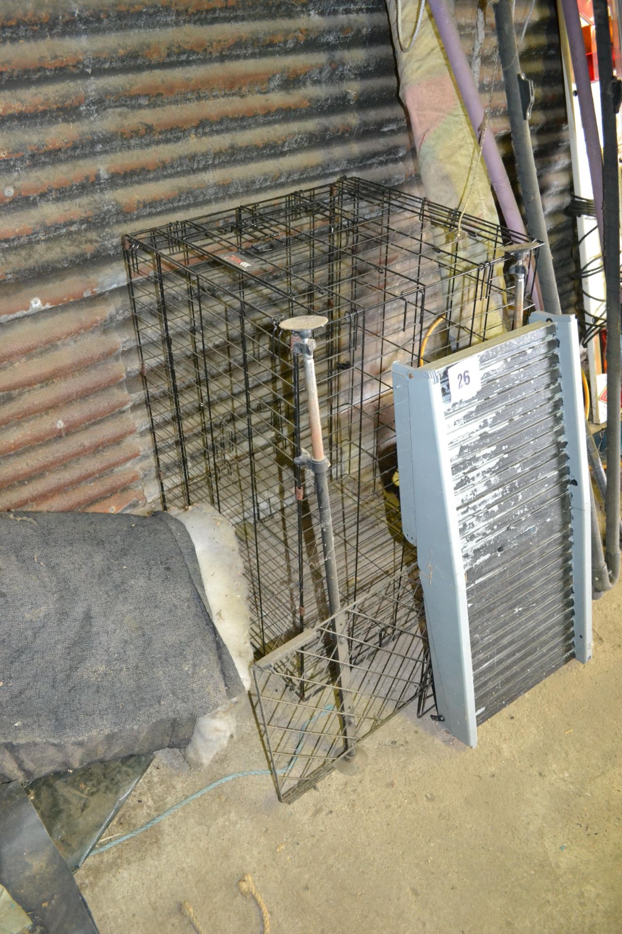 Dog cage, dog ramp and dog guard. V