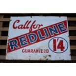 A vintage enamel advertising sign "Call For Redli