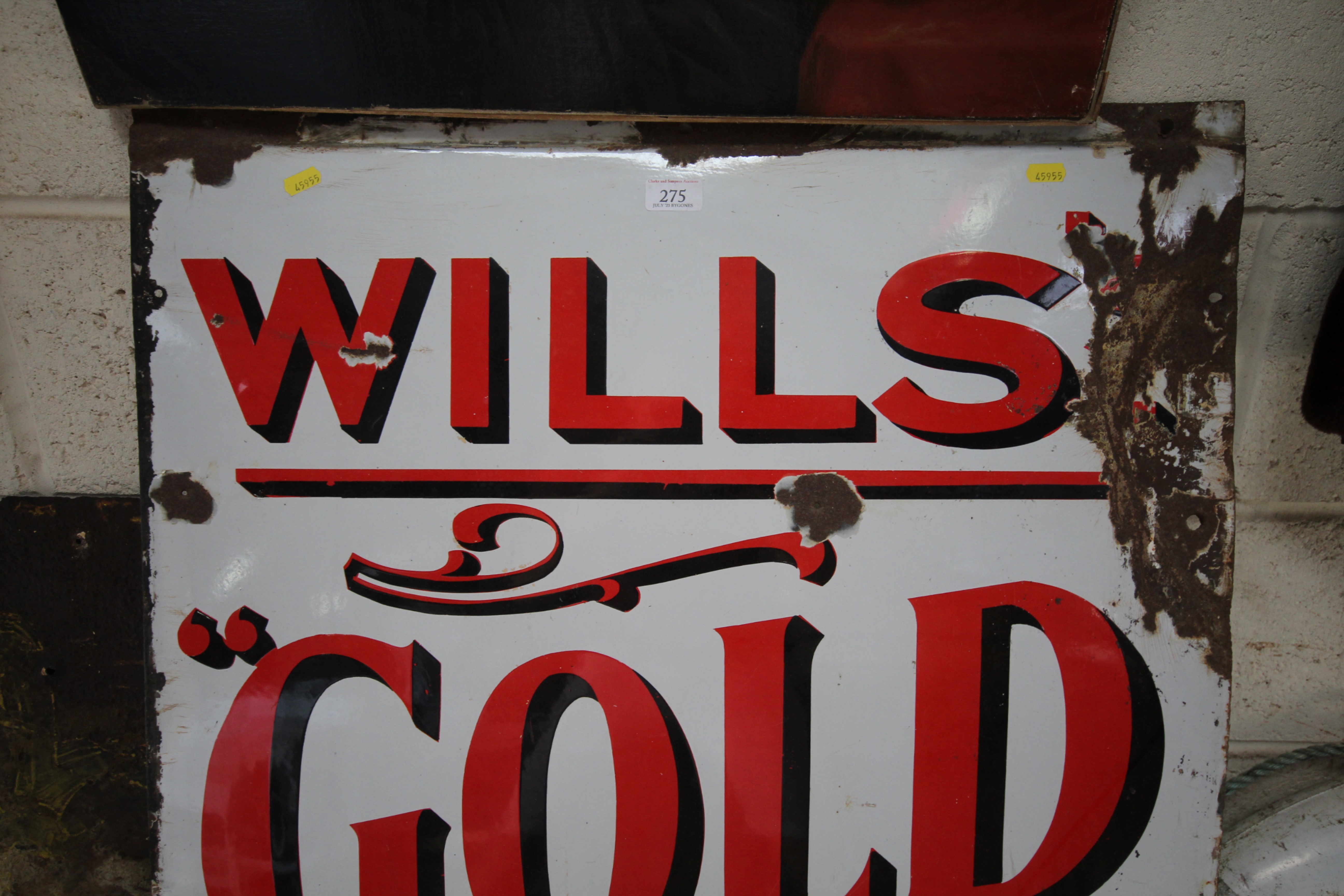 A "Wills Gold Flake" enamel advertising sign, appr - Image 2 of 8