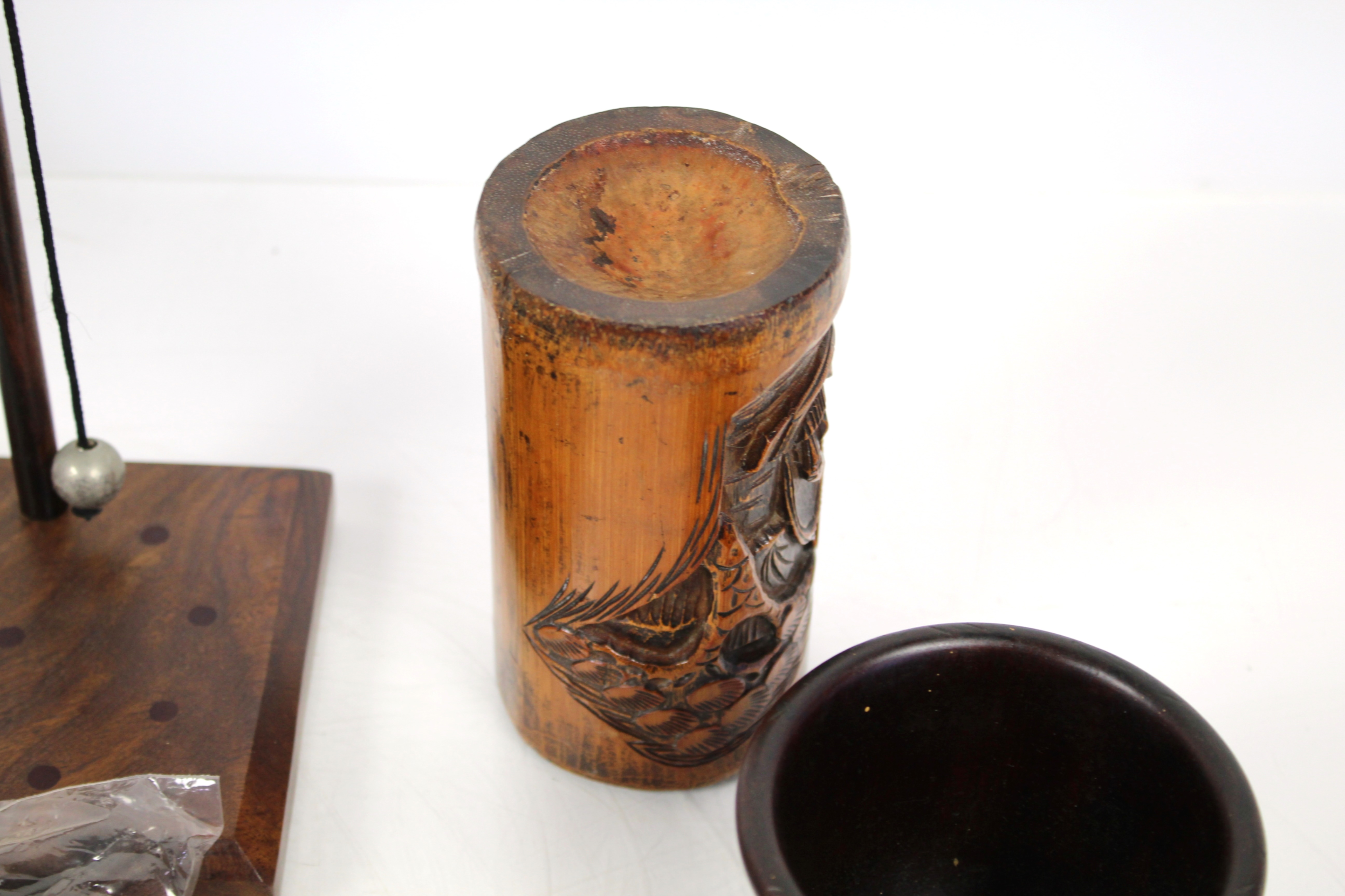 A box of miscellaneous treen items including a min - Image 3 of 12