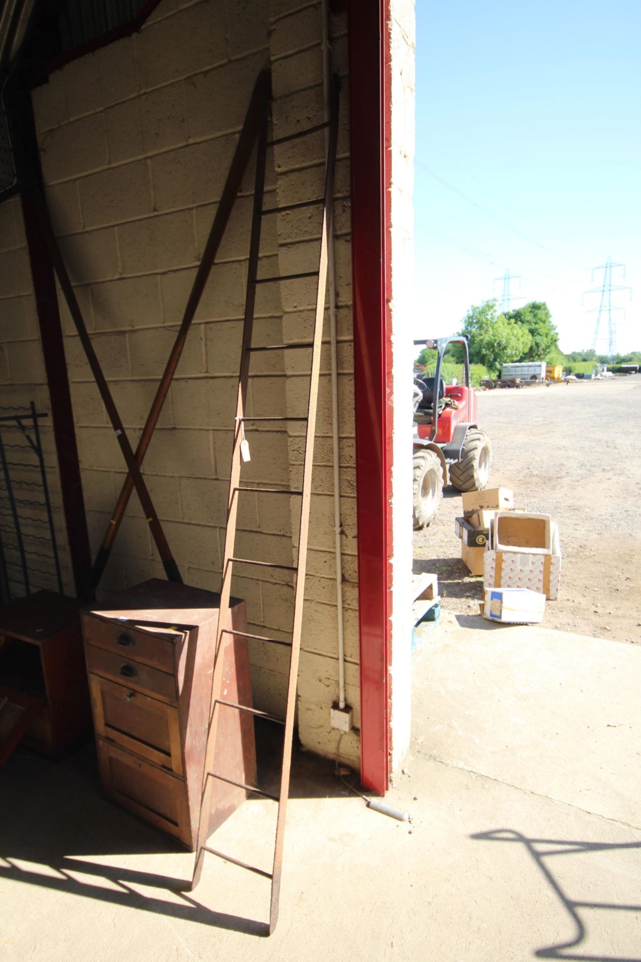 A vintage iron ladder