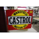 A vintage double sided enamel advertising sign for