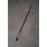 A split cane three section fishing rod