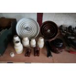 A quantity of large and medium china insulators