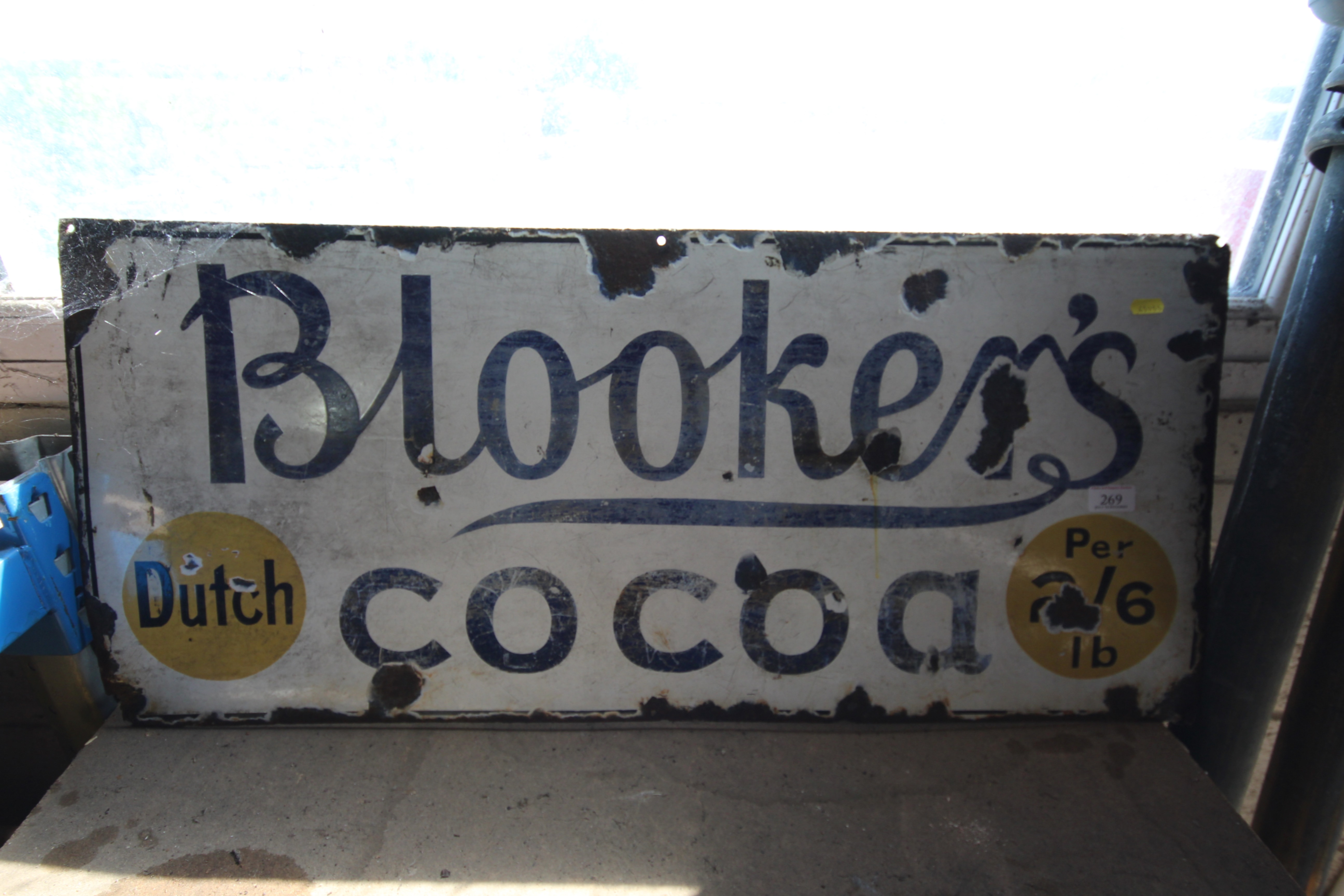 A Blookers Cocoa enamel advertising sign, approx.