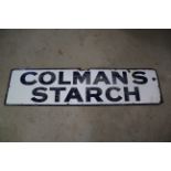 A "Colman's Starch" vintage enamel advertising sig