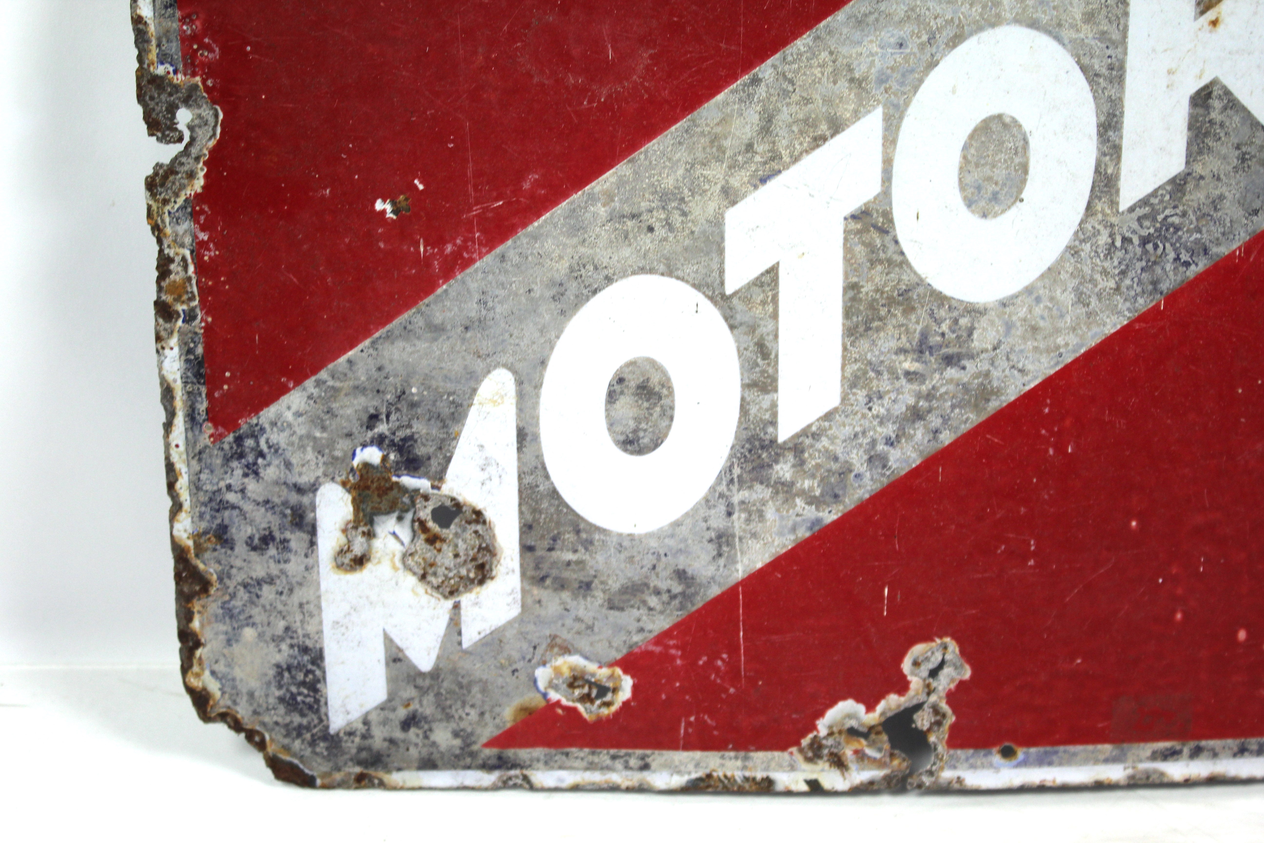 An vintage enamel advertising sign for "Motorine M - Image 5 of 10