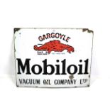 An vintage enamel advertising sign for "Mobiloil V