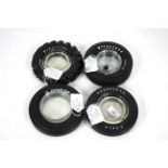 Four advertising tyre ash trays for various manufacturers