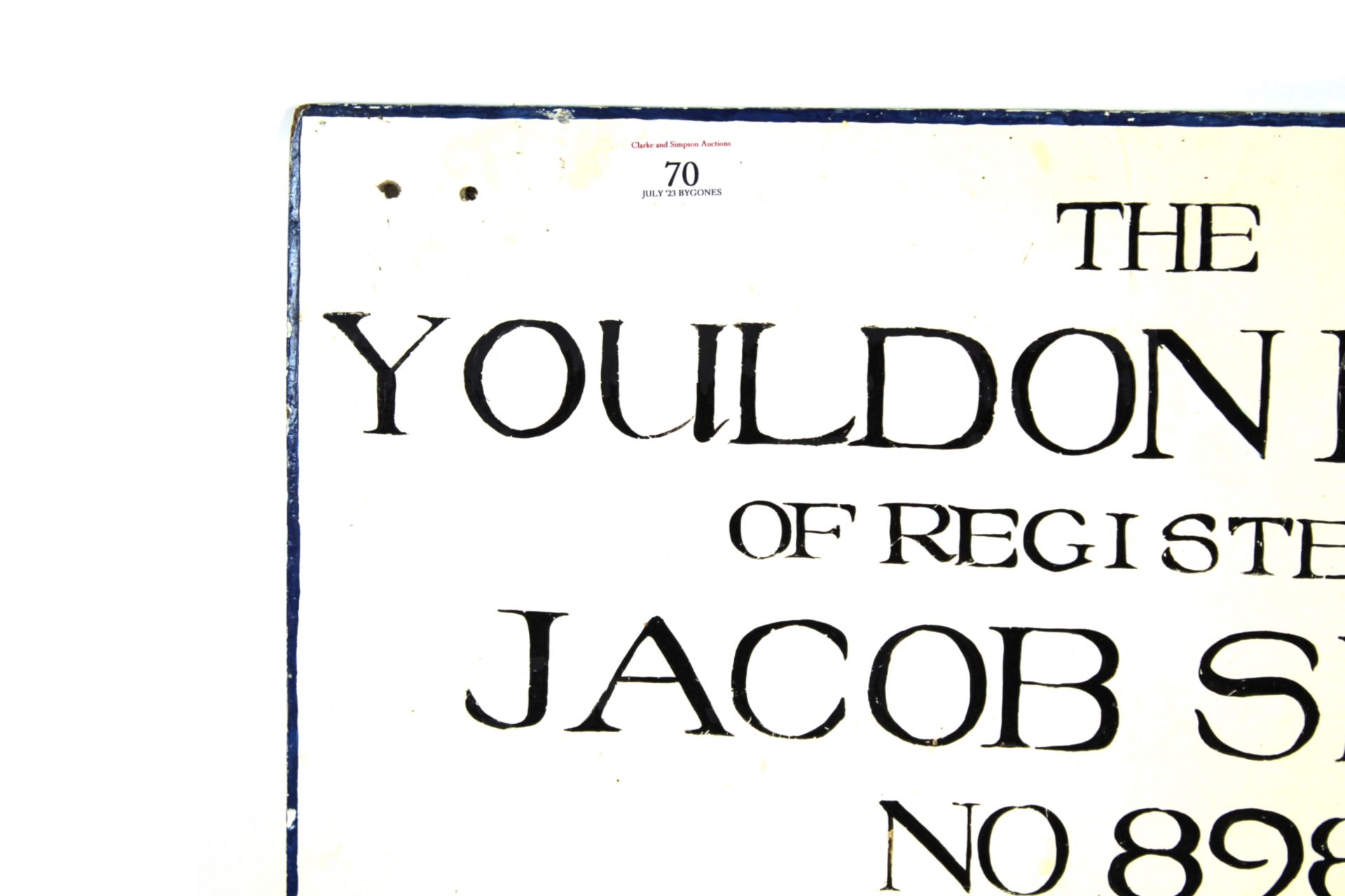 A painted wooden farm sign for the "Youldon Flock - Image 2 of 10