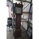 A 19th Century oak longcase clock, painted dial an