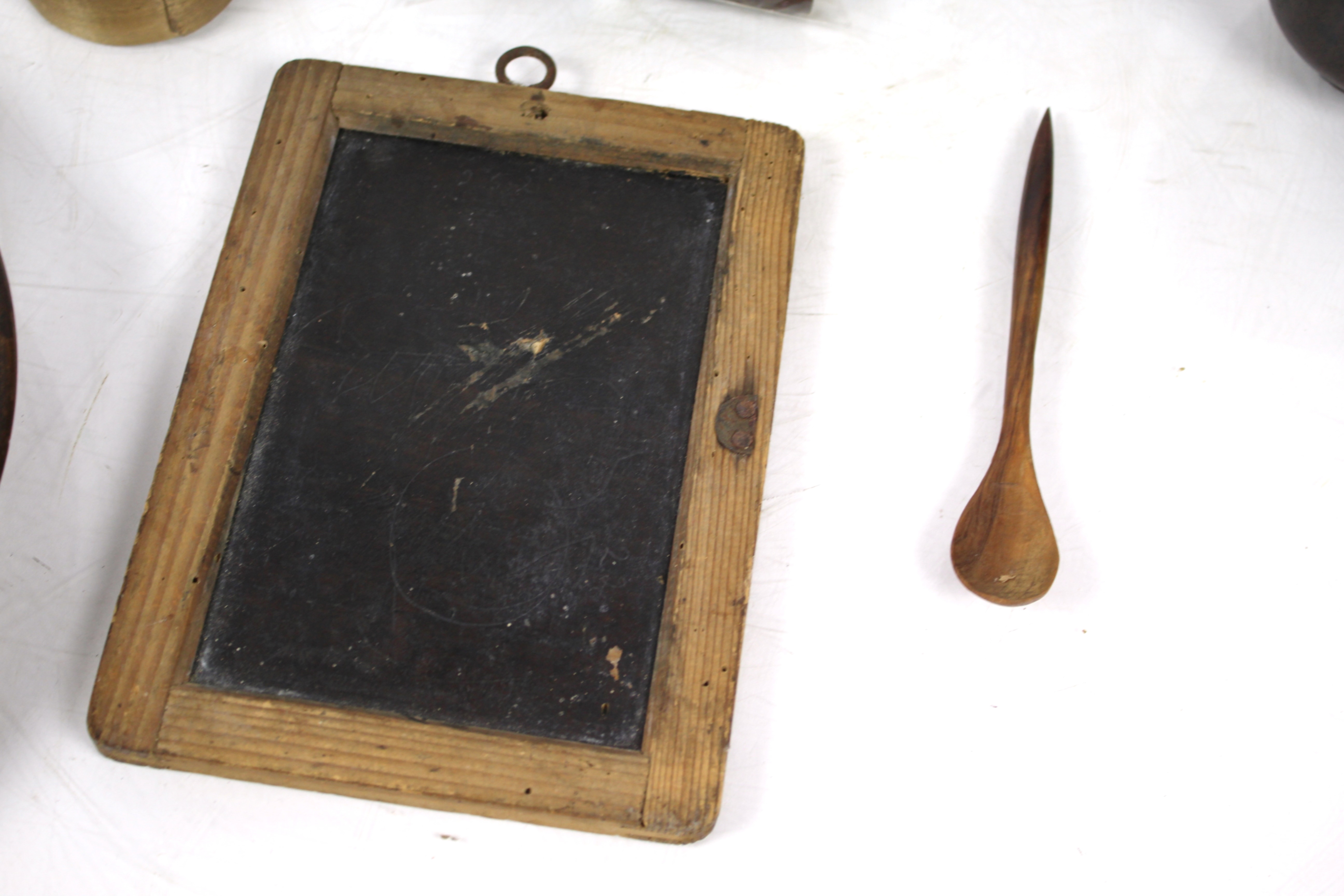 A box of miscellaneous treen items including a min - Image 8 of 12