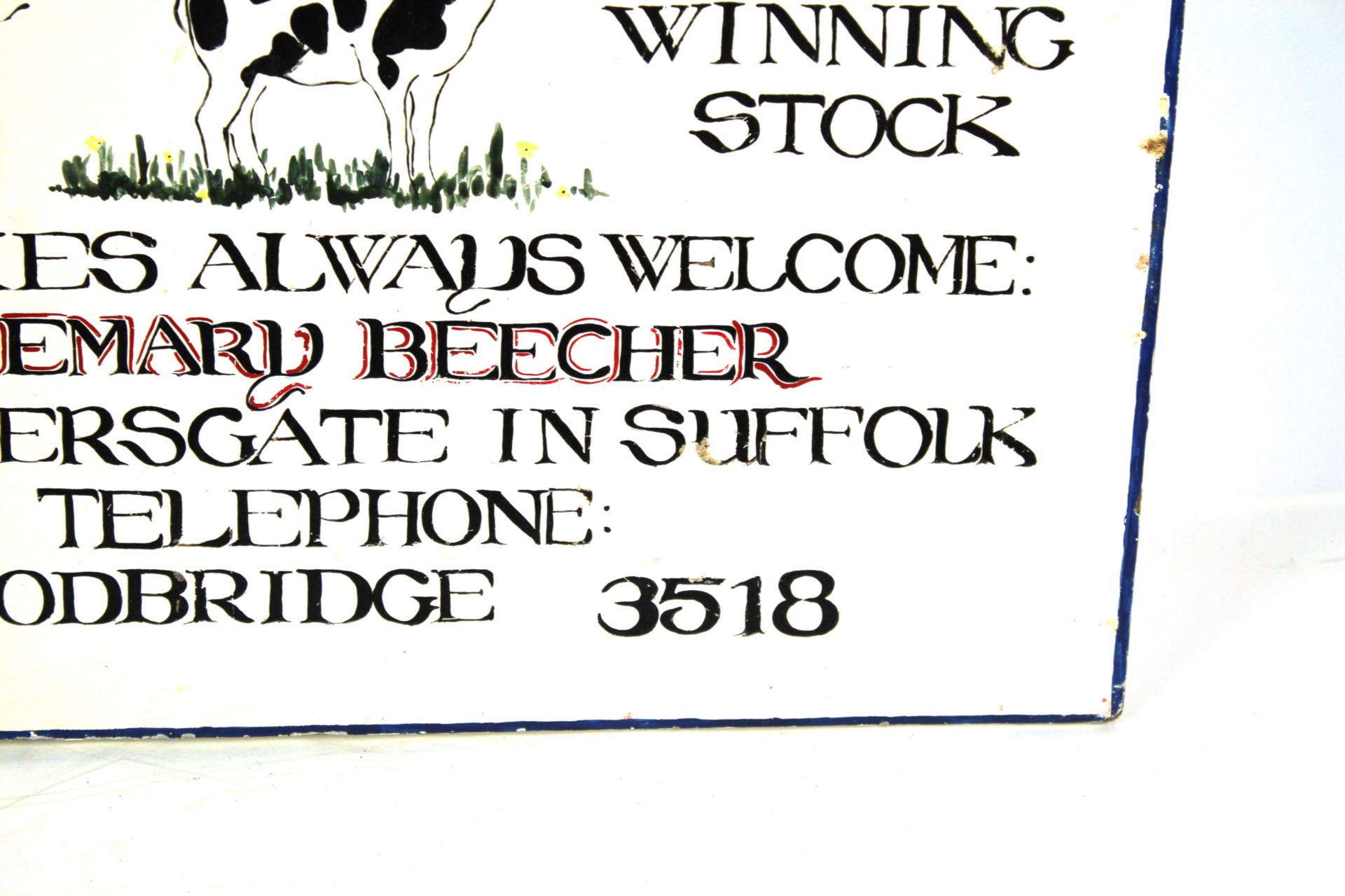 A painted wooden farm sign for the "Youldon Flock - Image 7 of 10