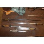 A collection of five various bayonets (no scabbard