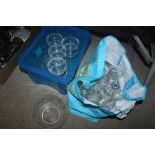 A box of miscellaneous glassware and jars