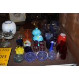 A large collection of Art Glass and other coloured