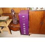 A Bisley standing multi drawer unit in purple