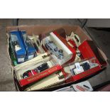 A box of various models of Yesteryear die-cast veh