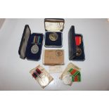 A collection of medals including Fire Brigade Long