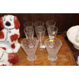 A set of six bee decorated Champagne flutes and a