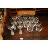 Various table glassware including long stemmed win