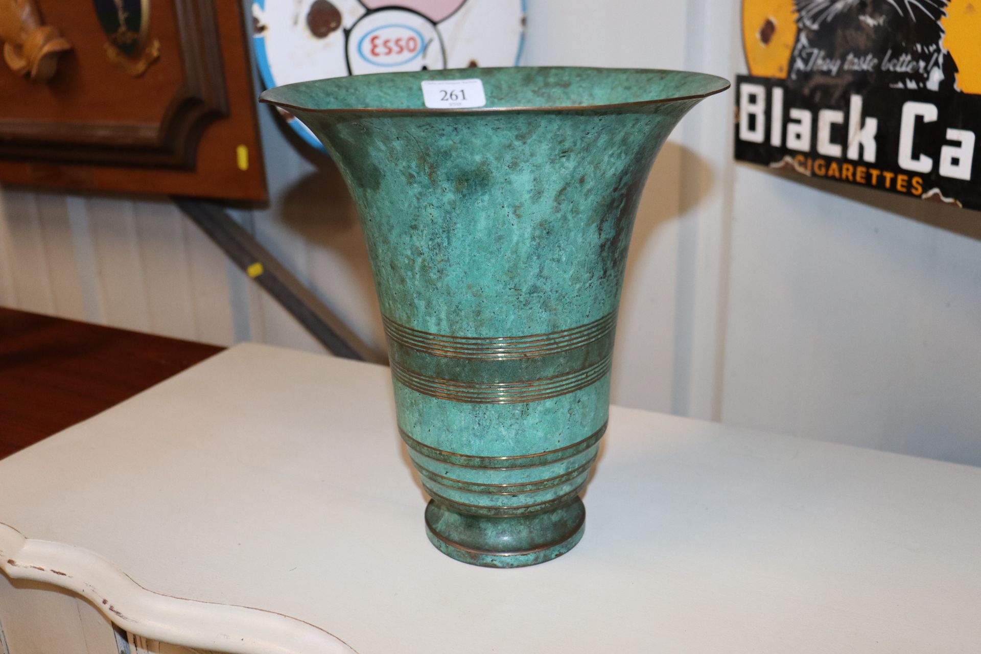 A large Carl Sorensen wide mouth bronze vase