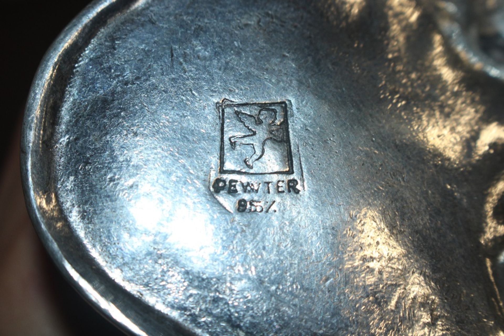 An Art Nouveau pewter comport decorated with a win - Image 3 of 3