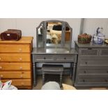 A modern dressing table fitted two drawers; a matc