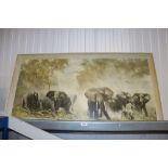 A David Shepherd print "Elephants at Amboseli"