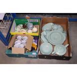 A quantity of Woods ware tea and dinner ware and another box of sundry china