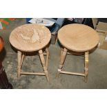 A pair of beech stools