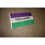 A Votes For Women Suffragettes type flag